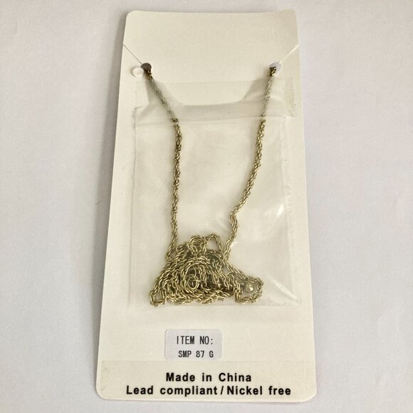 Gold Fleur de Lis Necklace 29" X-Long Magnifying Glass Vintage Plus Size Plated - Picture 8 of 16